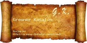 Gresner Katalin névjegykártya